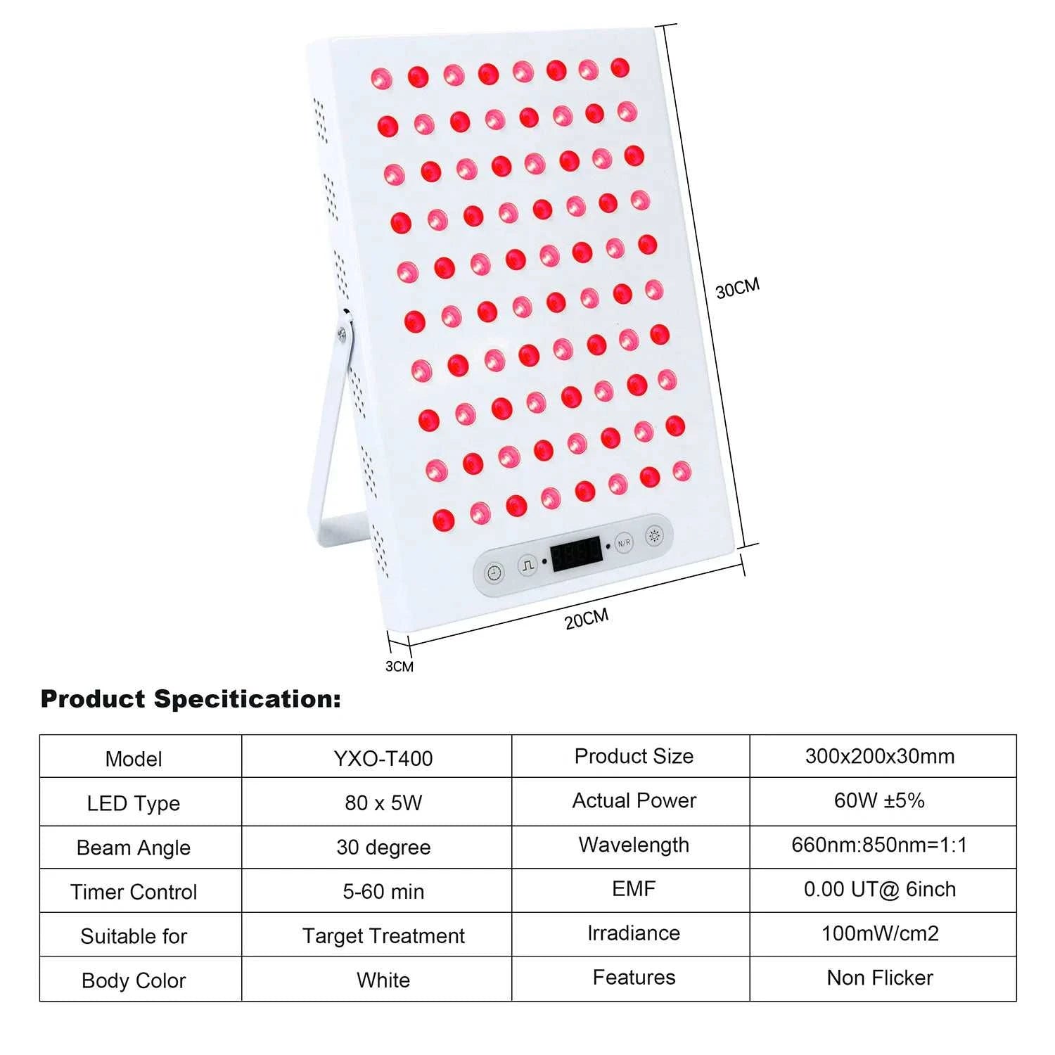 Dual Chip LED Red Light Therapy Panel Lamp Facial Anti-Aging Skin Care Beauty Tool for Body Pain Relief Physical Therapy