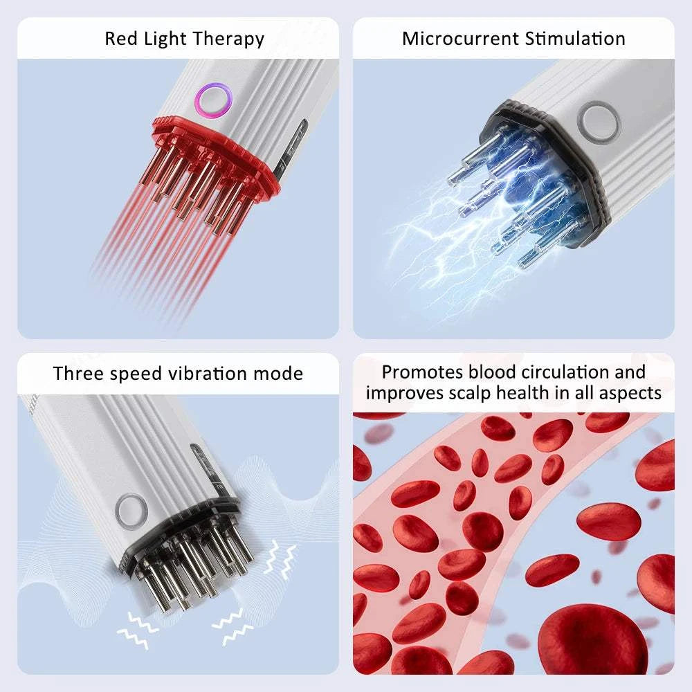 Smart Phone Visual Scalp Applicator Liquid Comb EMS Red Light Therapy Hair Growth Oil Applicator Massage Comb Wireless Scalp Hair Analyzer