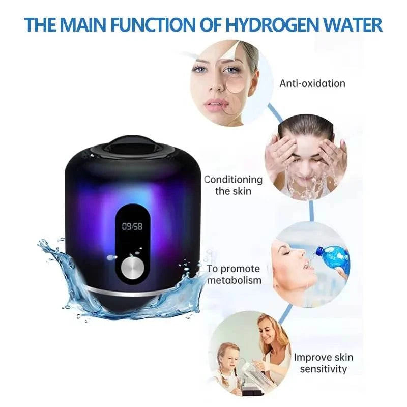Portable Hydrogen Water Generator Alkaline Maker Rechargeable Water Super Antioxidant Hydrogen-Rich Water Electrolysis Generator