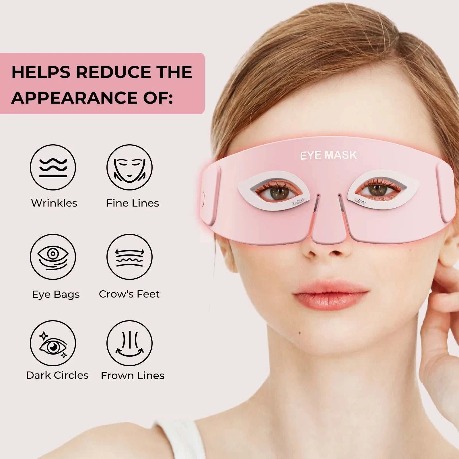 Eye Mask Eye Massager Beauty Care Device Eye Bags Remover Device 880NM Near Infrared Red Light Therapy Eye Mask Device