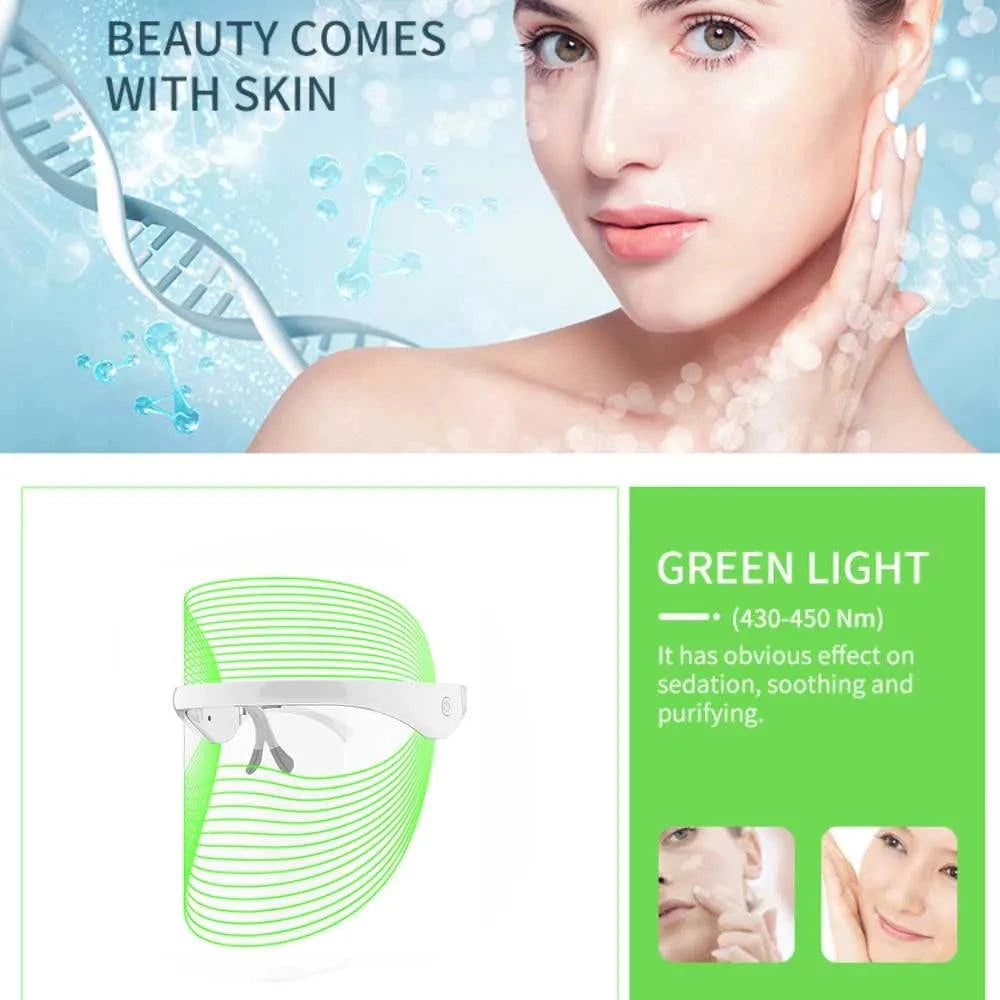 2025 Rechargeable 7 Colours LED Light Therapy Face Beauty Facial Devices Red Light Therapy Skin Care Led Mask Home Use Beauty Devices