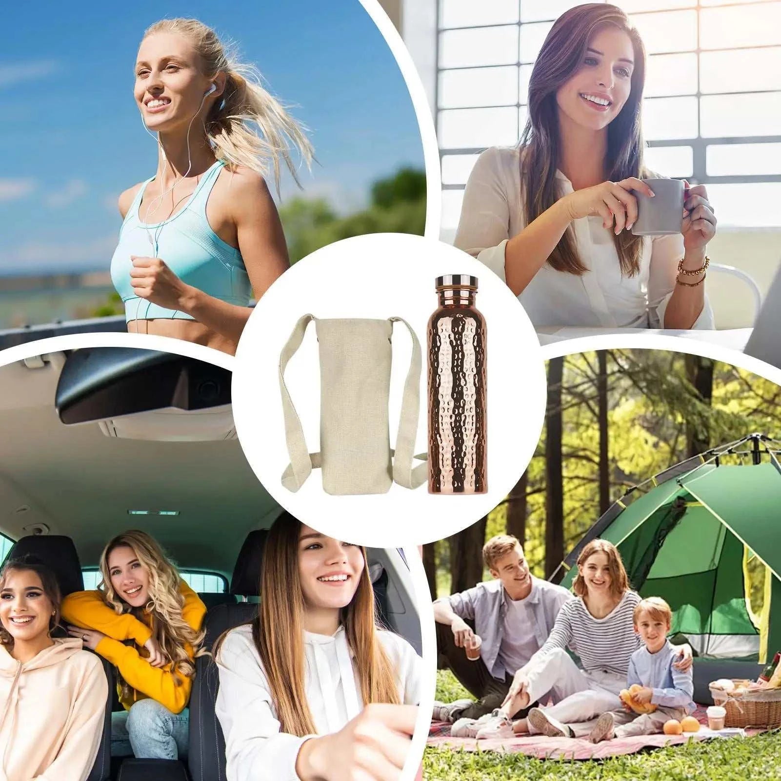 Copper Bottle Leak-Proof Insulated Copper Water Bottle Portable Leakproof 27Oz Cup For Gym Camping Outdoor Sports Daily