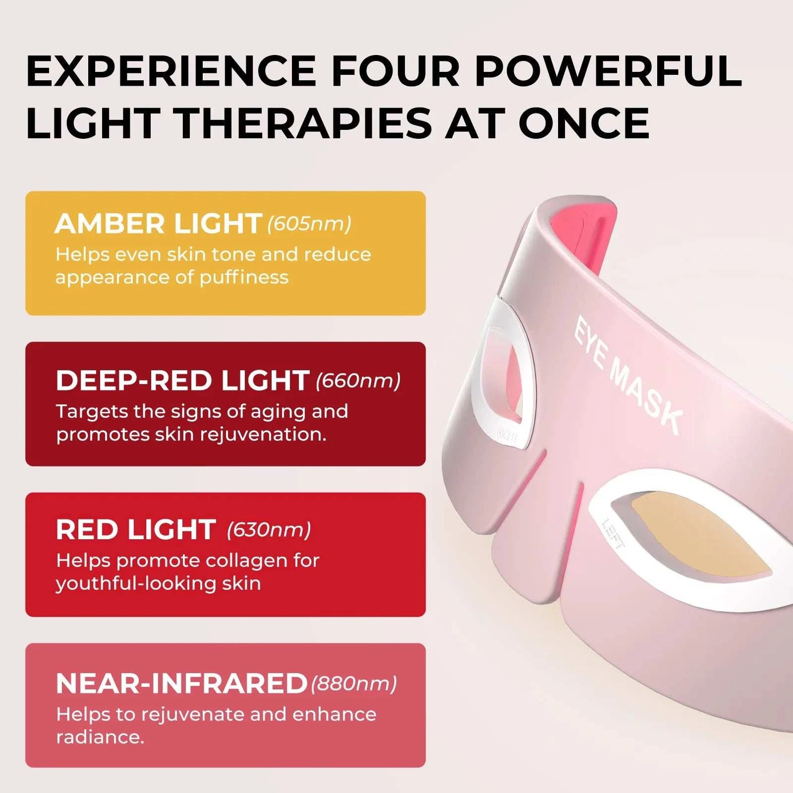 Eye Mask Eye Massager Beauty Care Device Eye Bags Remover Device 880NM Near Infrared Red Light Therapy Eye Mask Device