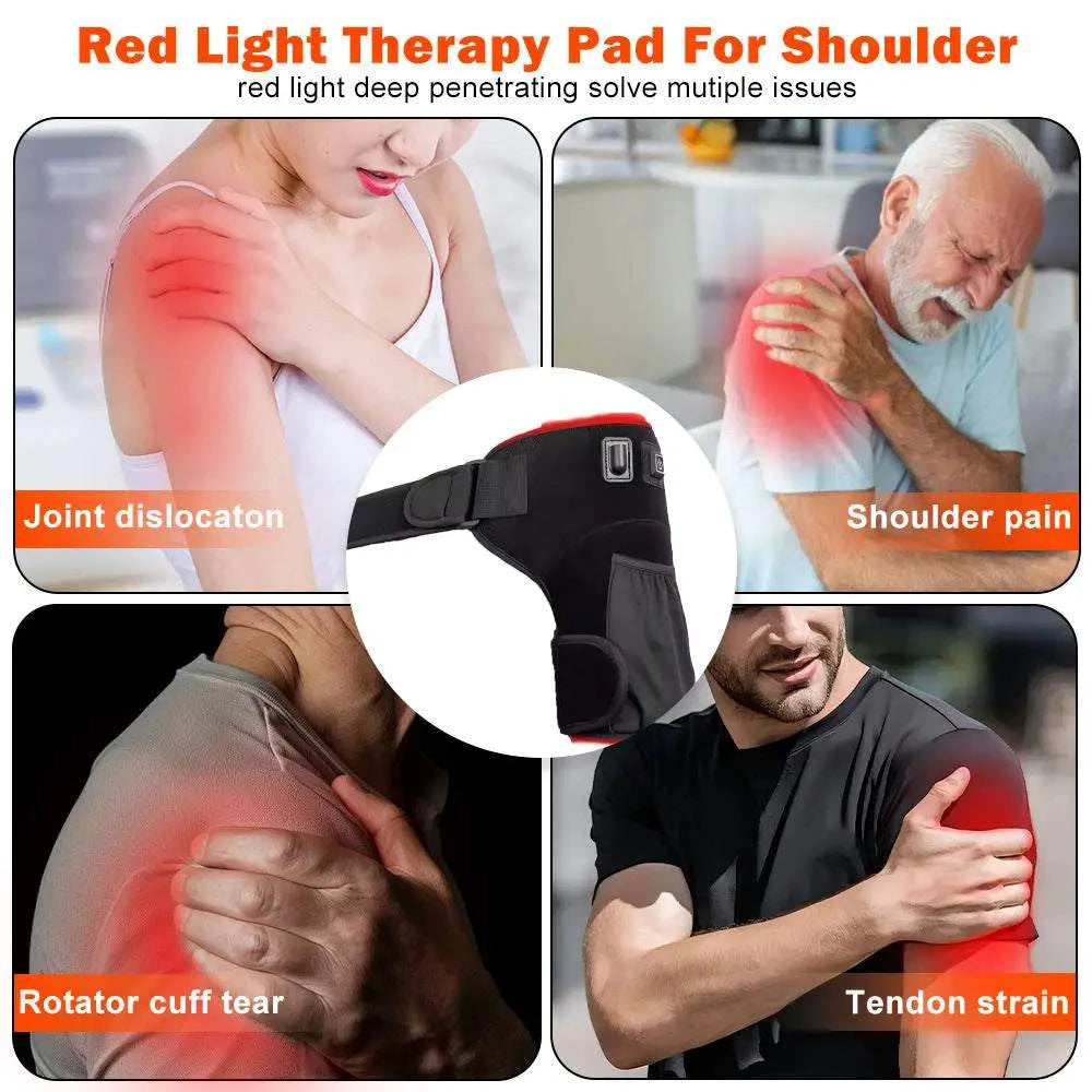 Red Light Therapy Shoulder Brace, 660&850nm Infrared Wrap Therapy with Pulse device for Improve Joint Muscle Shoulder Pain Relief