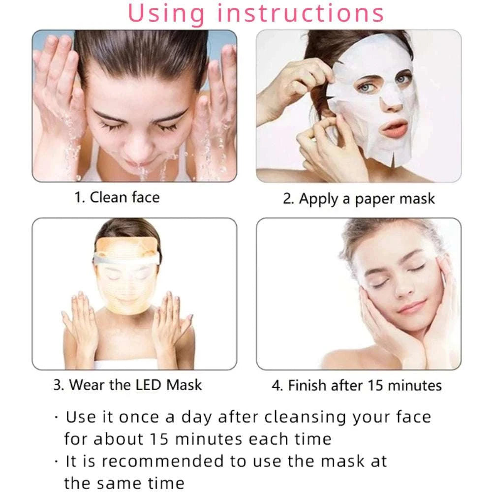 2025 Rechargeable 7 Colours LED Light Therapy Face Beauty Facial Devices Red Light Therapy Skin Care Led Mask Home Use Beauty Devices