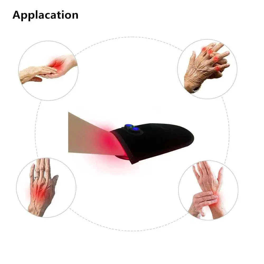 Wireless Rechargeable 660& 850 nm Red & Infrared Light Therapy Glove For Hand Arthritis Fingers Wrist Pain Relief Mitten Glove