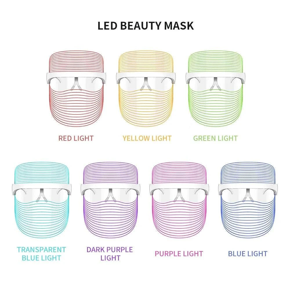 2025 Rechargeable 7 Colours LED Light Therapy Face Beauty Facial Devices Red Light Therapy Skin Care Led Mask Home Use Beauty Devices