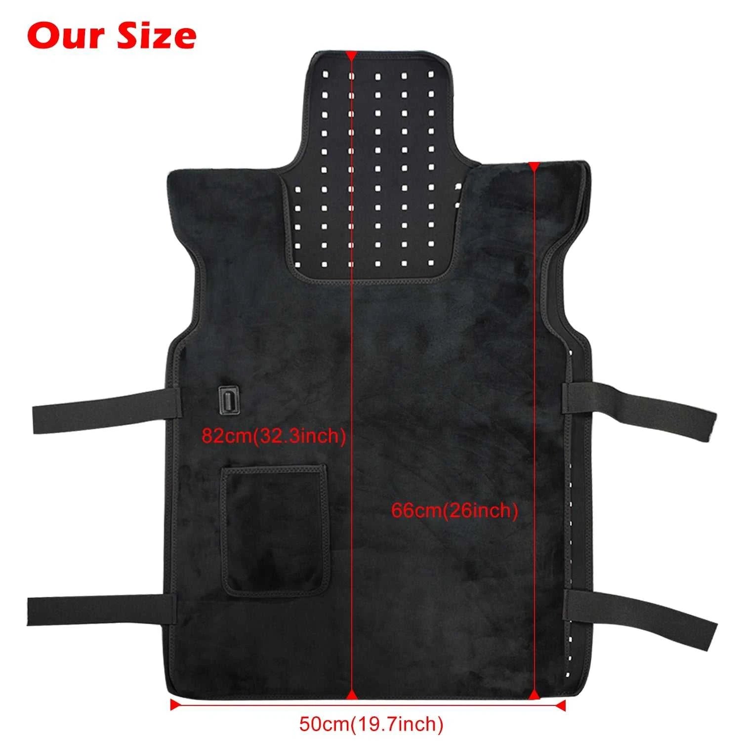 2025 New Arrival Home Use 80*56cm 80W 660nm 850nm Flexible Heat Pain Relief Red Light Therapy Waistcoat