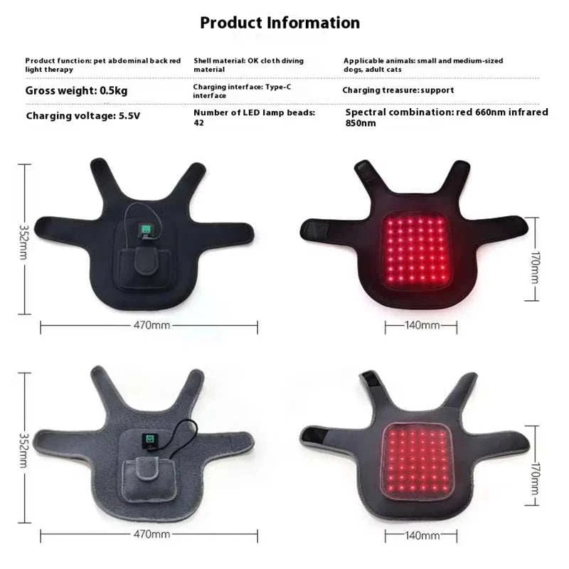 New 2026 Trend Infrared Light Therapy Red Light Cats and Dog Device Red Light Therapy Belt Infrared Therapy Wrap