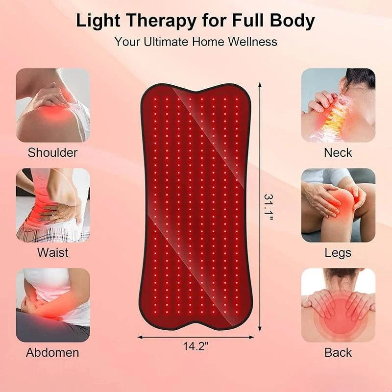Red Infrared Light Therapy Pad LED Beauty Devices 210pcs LED Bead Red Light Belt for Face and Body Back Knee Hands Feet Relief