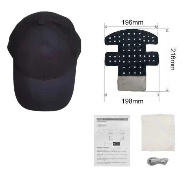 Portable Wireless Red&Blue Light Therapy Board for Hair Fast Growth Infrared Light Hat for Anti-hair Loss Treatment USB Charging