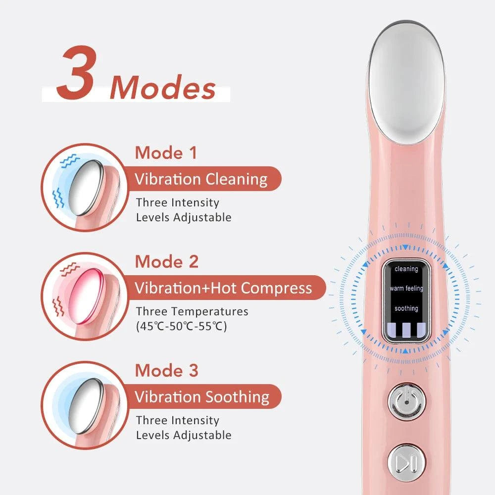 Vibration Red Light Eye Massager Pen Hot Compress Beauty Anti Wrinkles Eye Lifting Wand Eye Care for Dark Circles Eye Bag Reduce