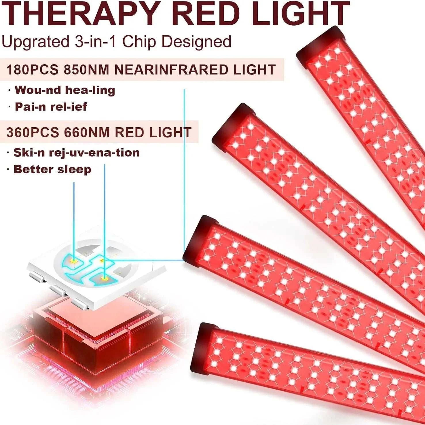 30W German Red Light Therapy Lamp With Stand Adjustable 660&850nm Reduce Muscle Pain Infrared Lamp Anti-wrinkle Beauty Device