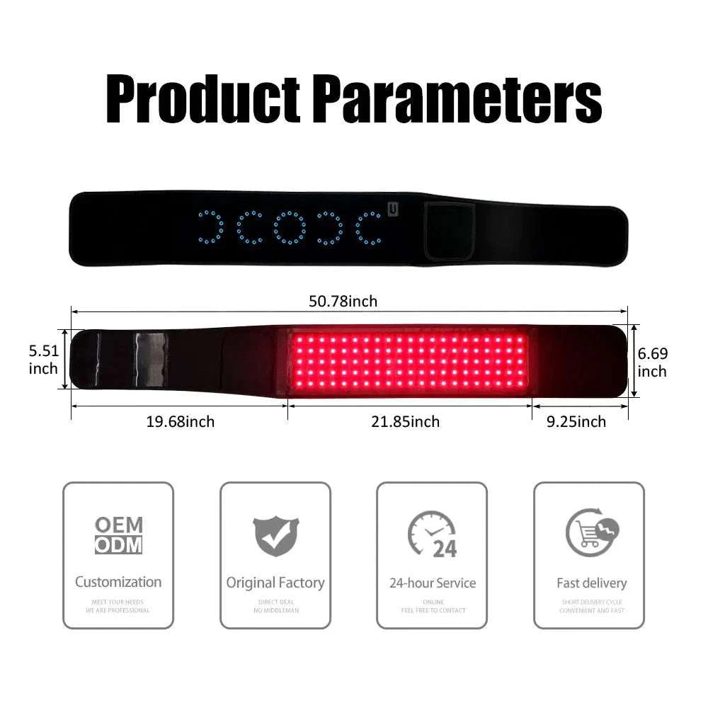 2026 ADVASUN Home Use 660nm 850nm Red Light Therapy Infrared Belt Wrap Belt Led Red Light Therapy Belt