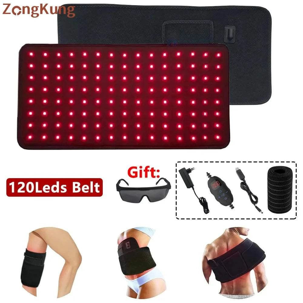 NEW 120pcs LEDs Red Light Therapy Pad 660nm&850nm Near Infrared Light Therapy Heating Pad for Body Home Relaxation Device