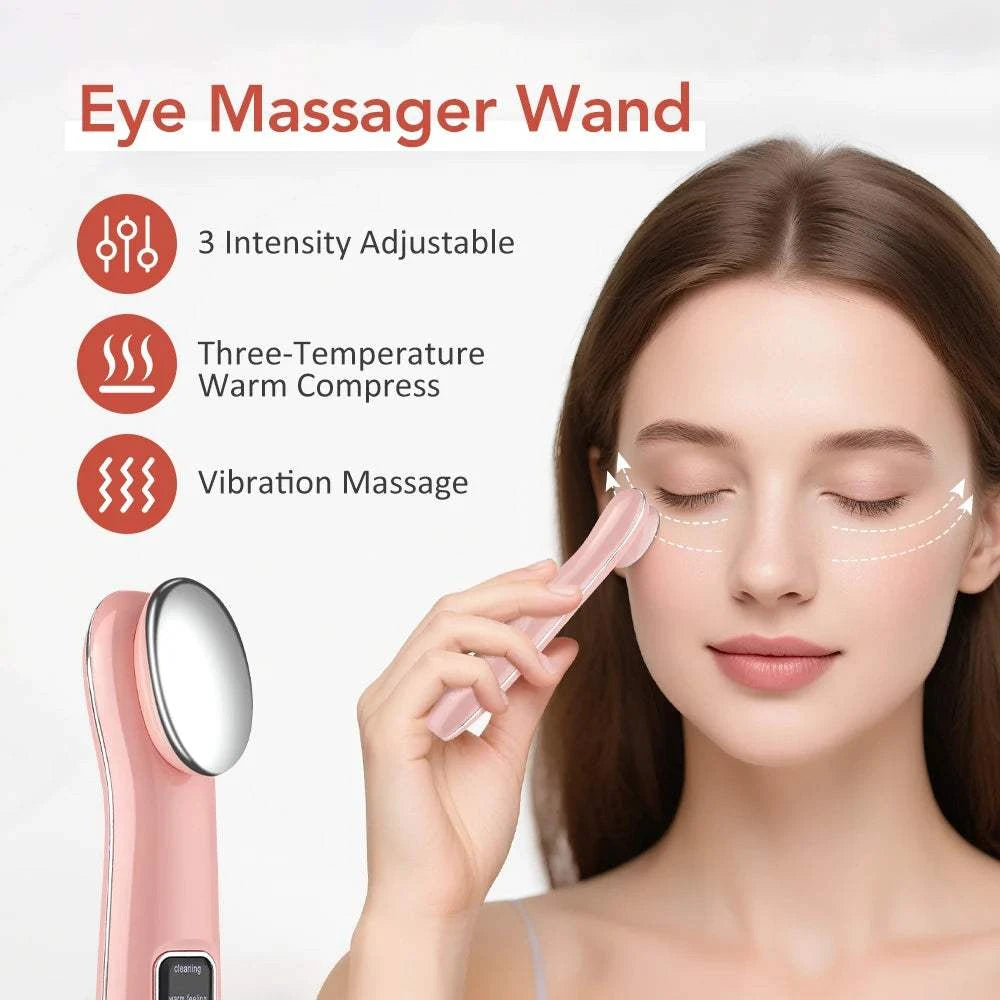 Vibration Red Light Eye Massager Pen Hot Compress Beauty Anti Wrinkles Eye Lifting Wand Eye Care for Dark Circles Eye Bag Reduce