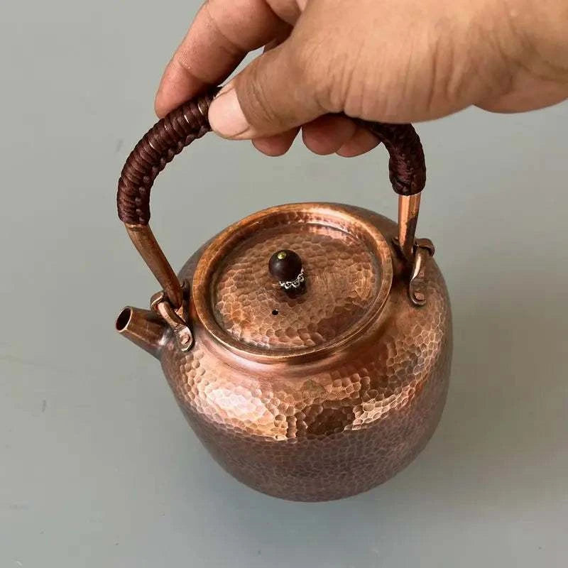 Pure Copper Customized Water Kettle Induction Cook Retro Teapot Thick Handmade Lid Handle