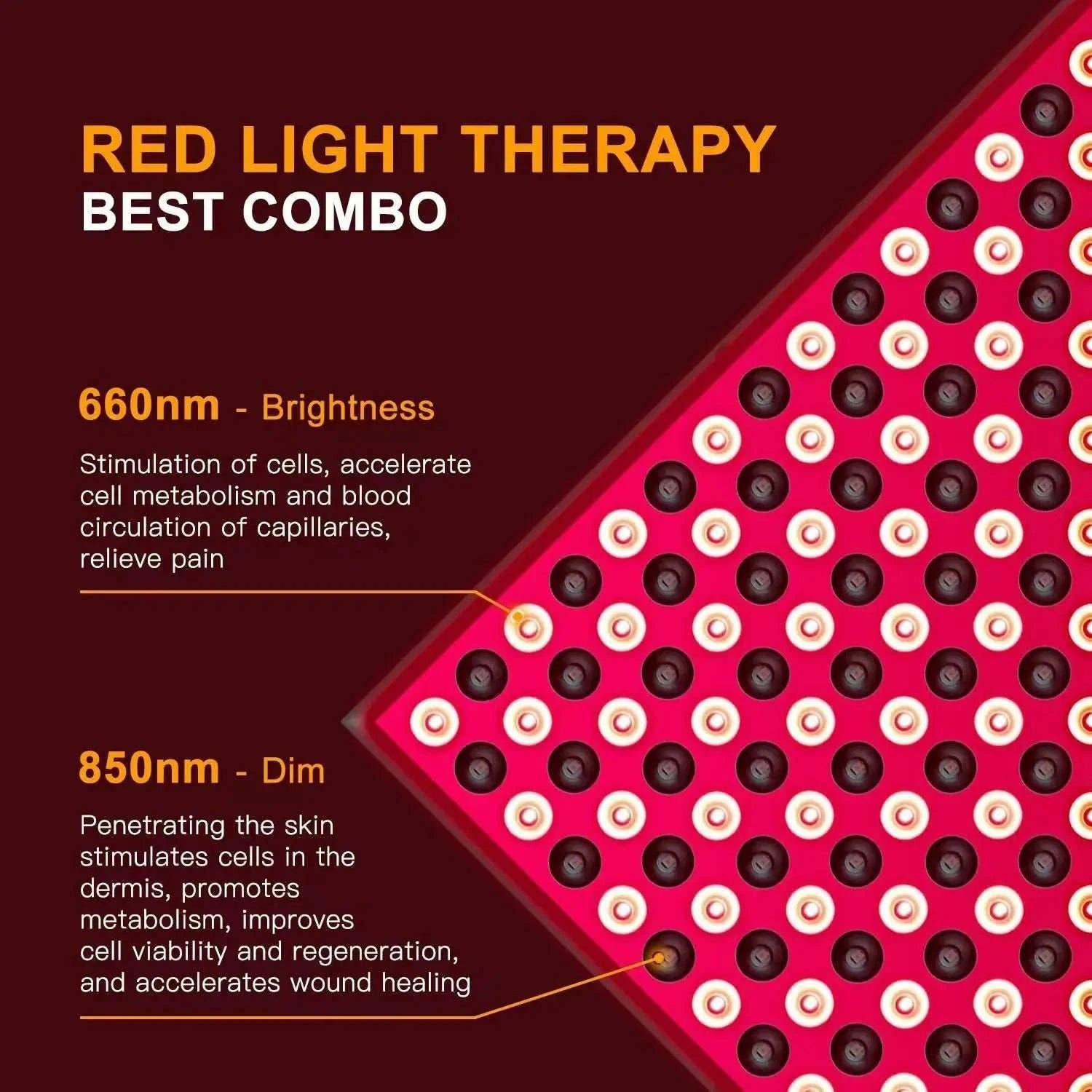 45W Red Light Therapy Device 225pcs 660nm 850nm Red Lights for Home Use Beauty Care And Body Pain Relief