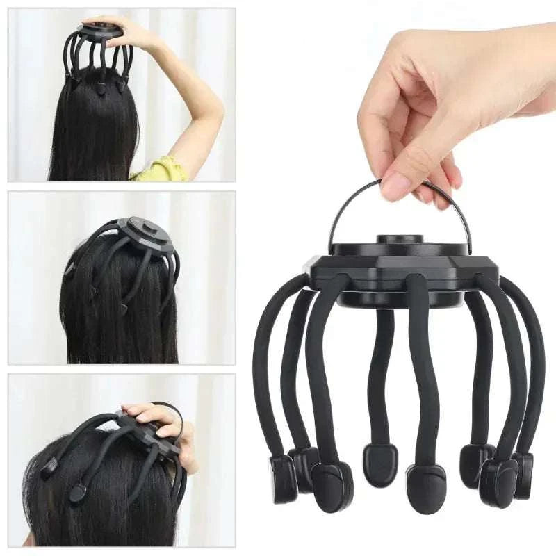 2026 Electric Head Massager Octopus Massager 20 Contracts 5 Modes Scalp Massager 2 Extra Long Contract Red Light Therapy Device