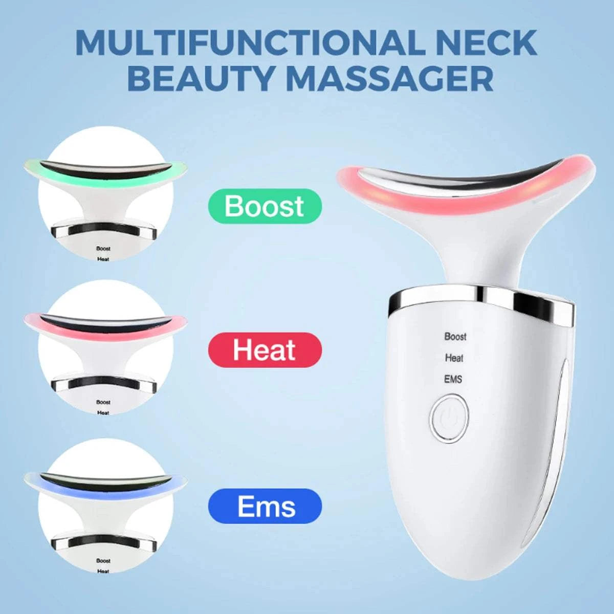 2025 Colour light beauty neck instrument red and blue light lifting and firming facial beauty instrument face massager