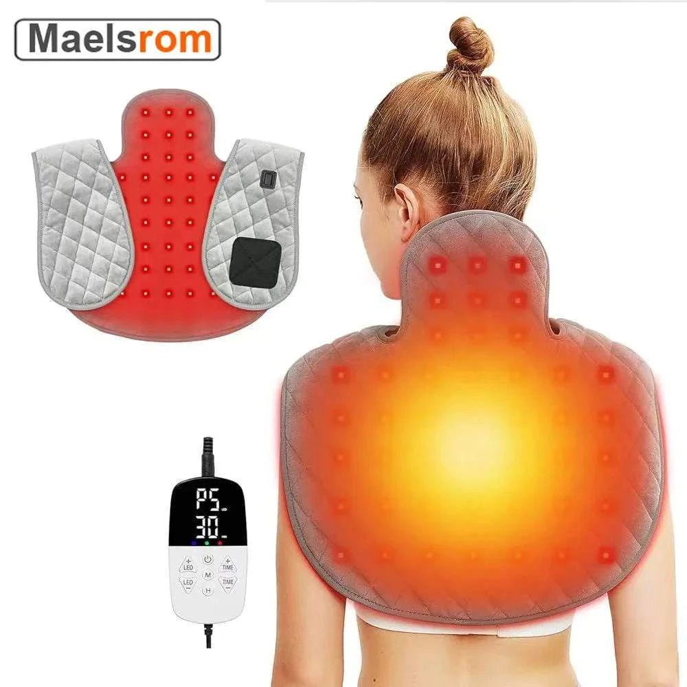 Shoulder Back Heating Pad RedLight Therapy for Body Wearable Near Infrared Shawl Therapy Belt Neck Warmer Adjustable Temperature