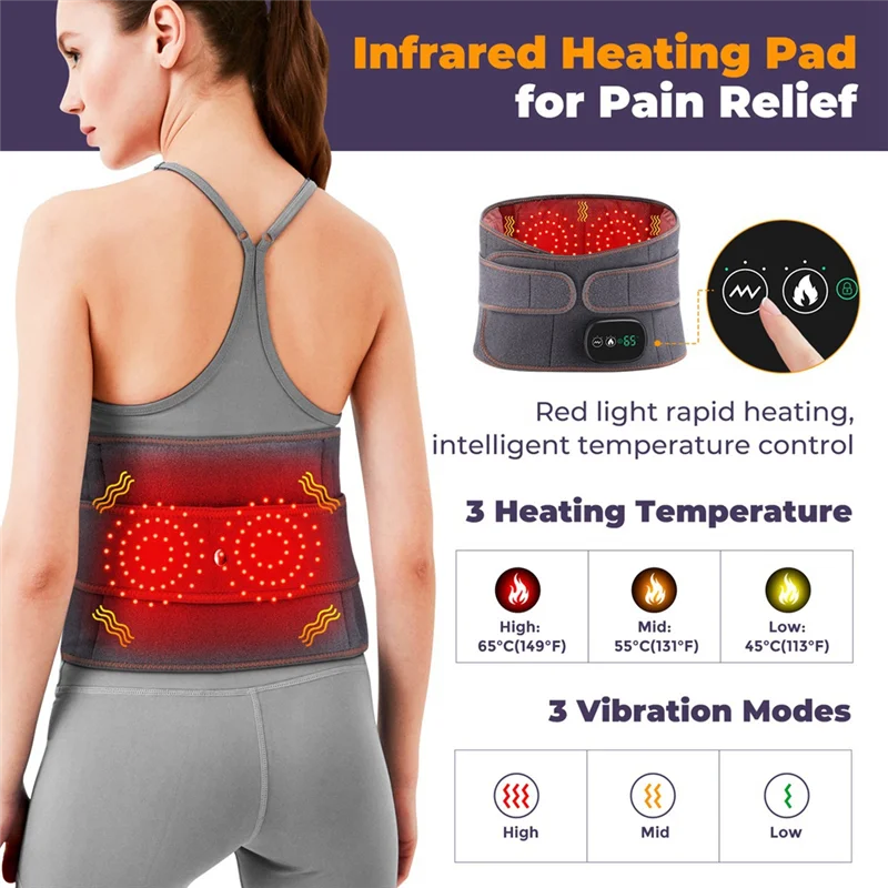 Red Light For Body Infrared Therapy Heating Belt Thermal Massage Waist Massager For Enhanced Comfort-CLIM