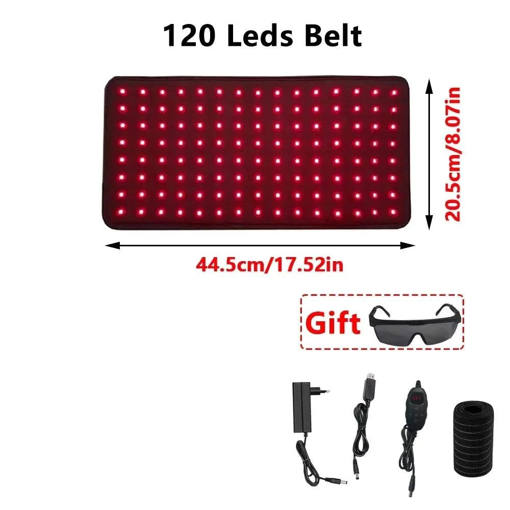 NEW 120pcs LEDs Red Light Therapy Pad 660nm&850nm Near Infrared Light Therapy Heating Pad for Body Home Relaxation Device