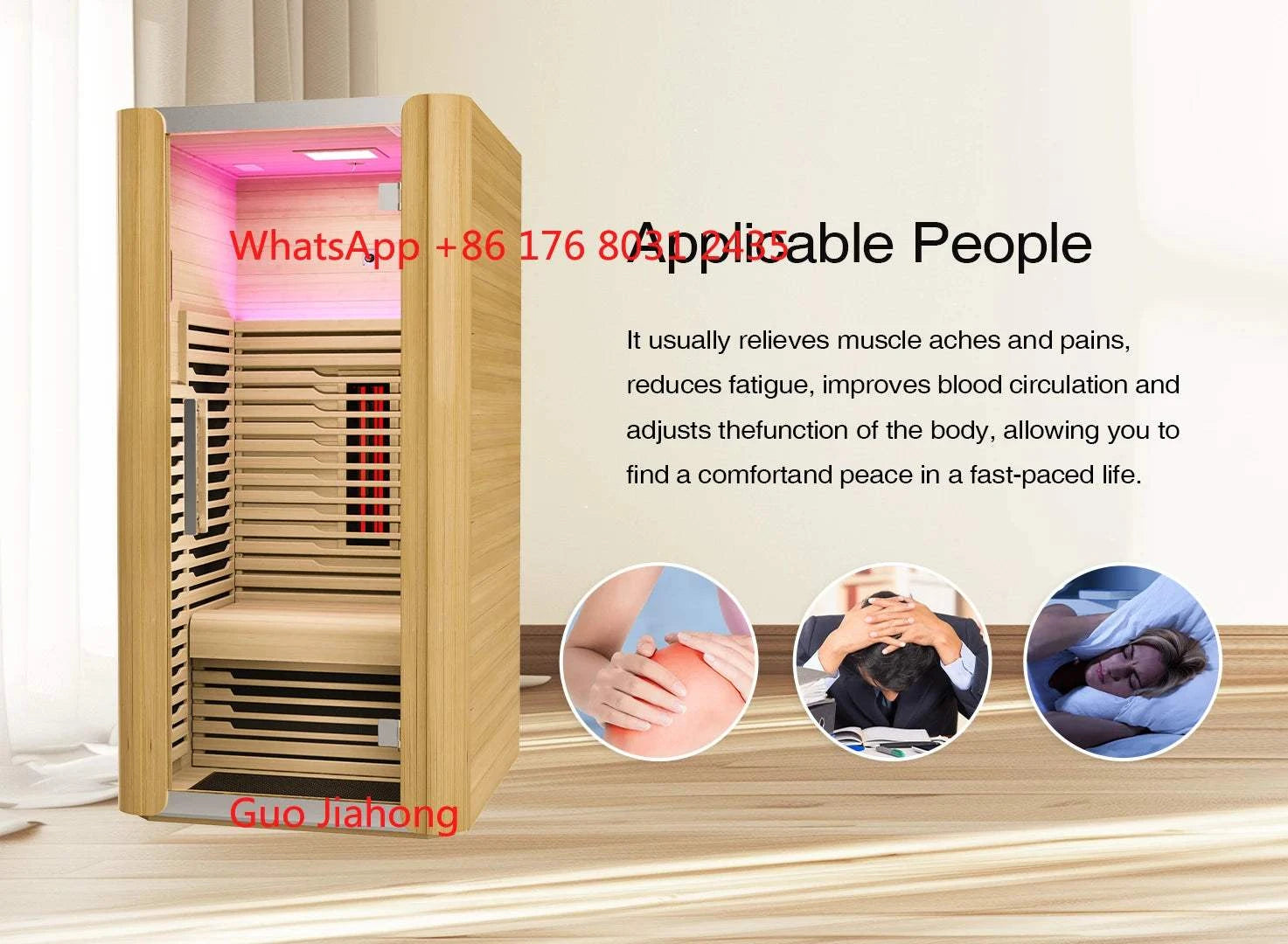 2026 Modern Canadian Hemlock Cedar Heating Sauna 1-3 Person Full Spectrum Red Light Therapy Indoor Wooden Sauna