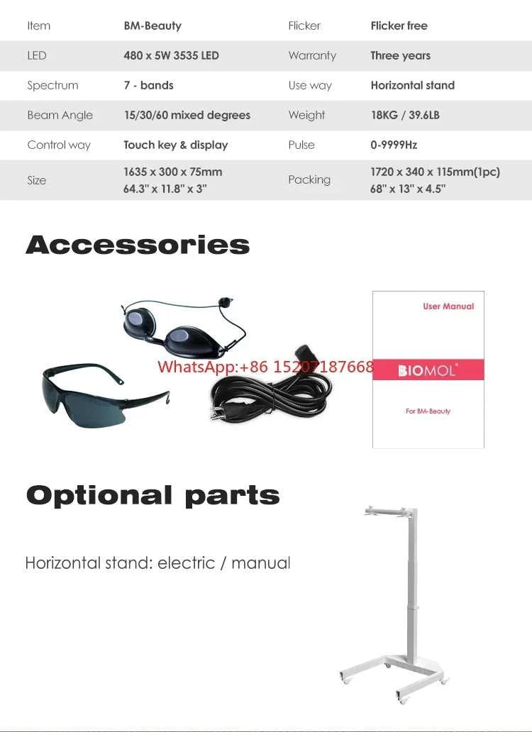Professional Full Body 660nm 830nm 850nm Infra Red Blue Light Therapy Panel for Beauty Salon