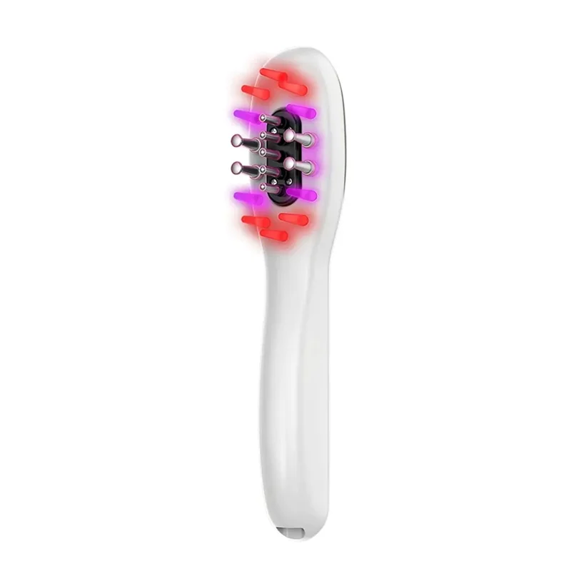 A56X White Massage Comb Vibration LED Blue Red Light Therapy Hair Massage Scalp Brush For Hair Growth Anti Hair Loss