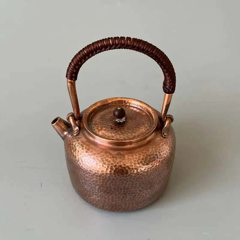 Pure Copper Customized Water Kettle Induction Cook Retro Teapot Thick Handmade Lid Handle