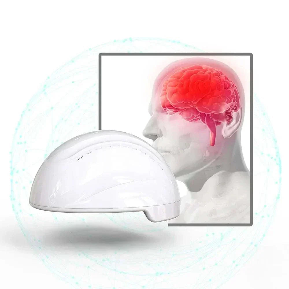 Infrared light therapy helmet for brain stimulation and neuron treatment.