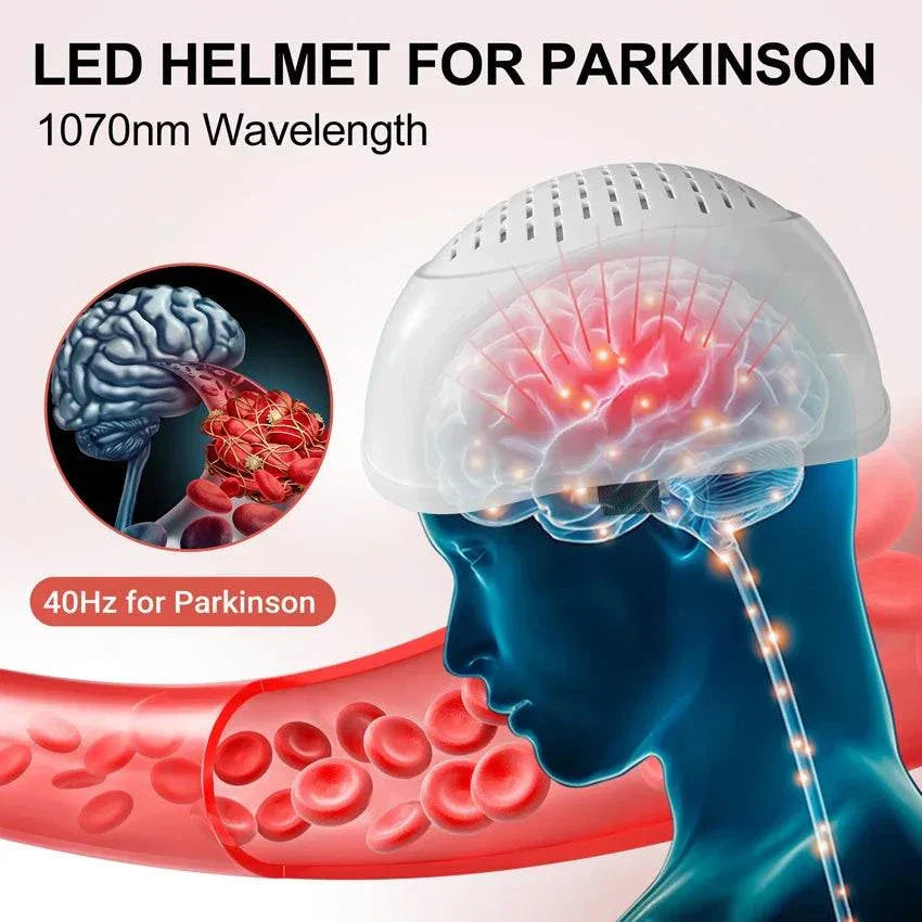 280 Diodes PBM Neuromodulation Brain Wave Helmet, 1070nm Infrared Light for Parkinson&