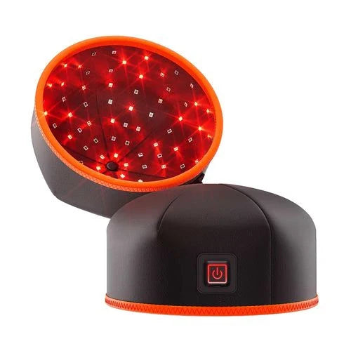 Red light hair therapy cap for hair growth and loss prevention.