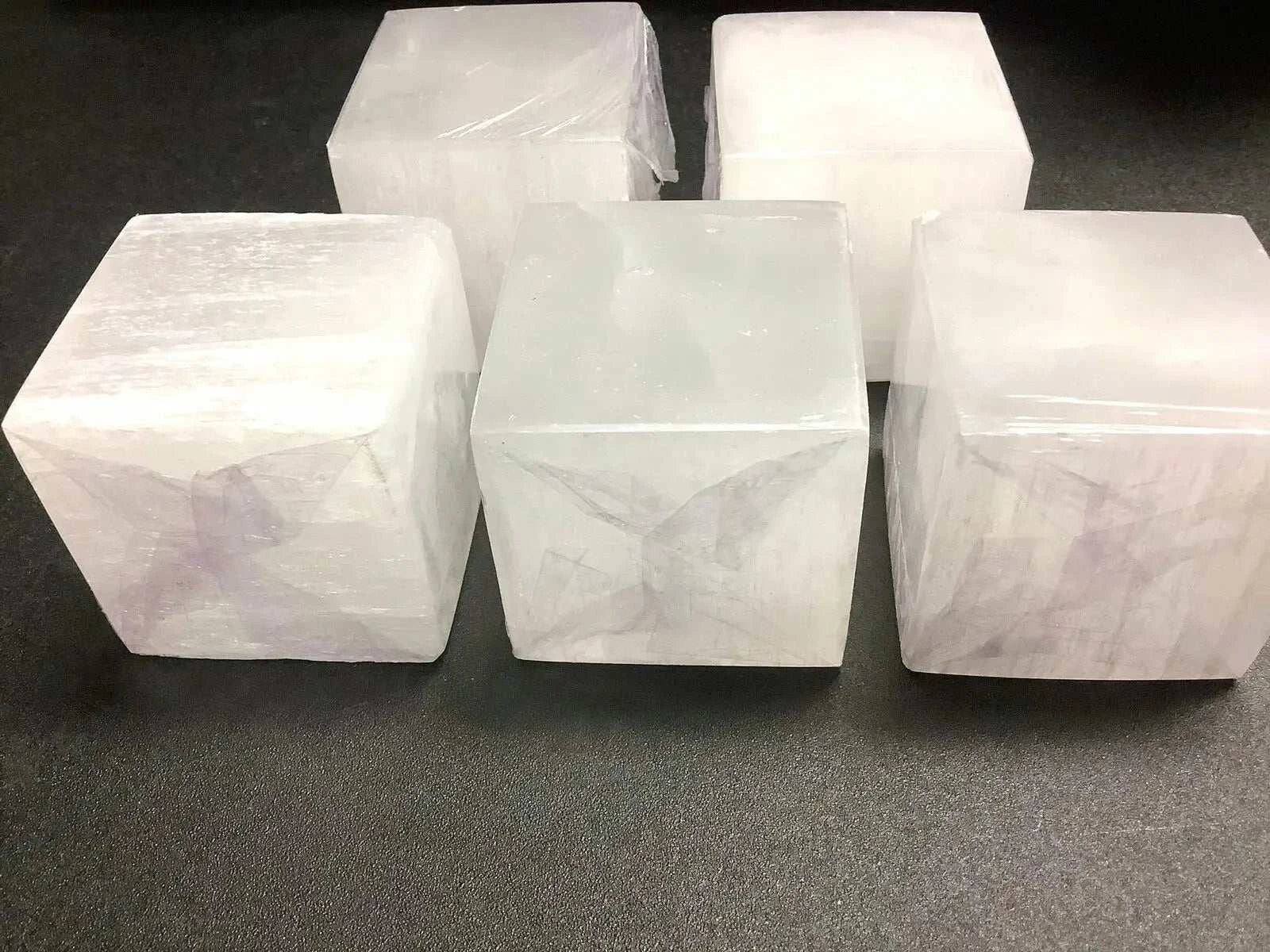 XL Selenite Crystal Charging Disk Plate Cube Square Statio Block Healing Cleanse-1PC