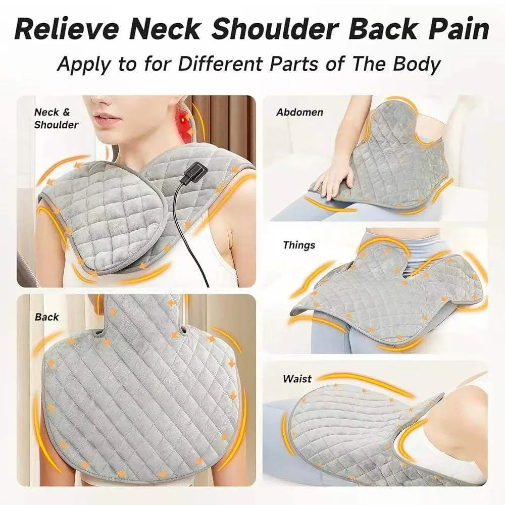 Shoulder Back Heating Pad RedLight Therapy for Body Wearable Near Infrared Shawl Therapy Belt Neck Warmer Adjustable Temperature