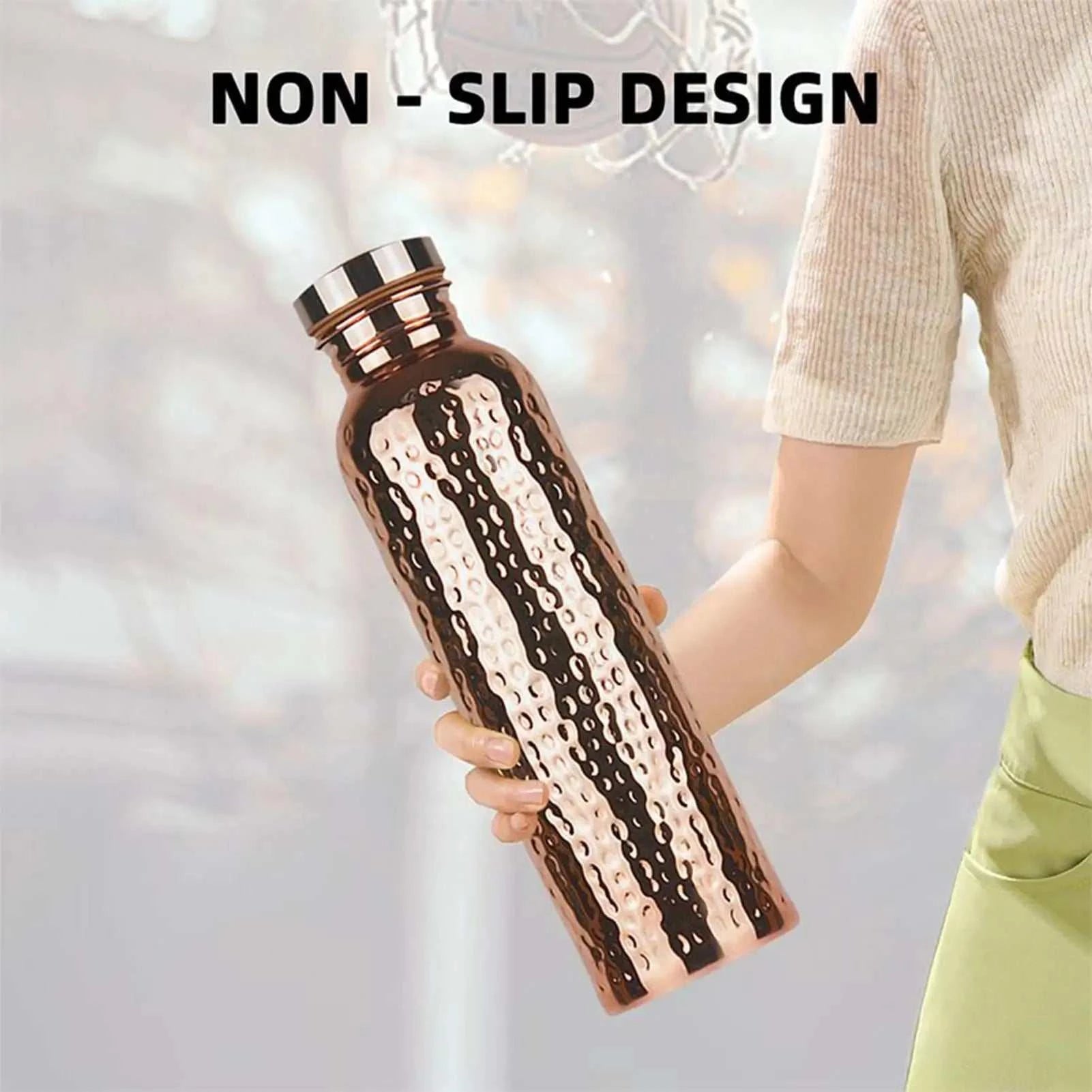 Copper Bottle Leak-Proof Insulated Copper Water Bottle Portable Leakproof 27Oz Cup For Gym Camping Outdoor Sports Daily