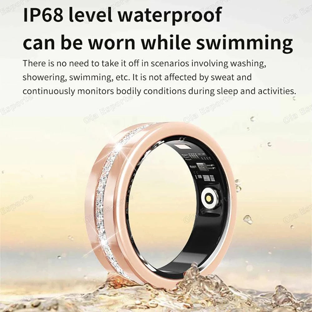 2025 New Smart Ring Lady Heart Rate Sleep Health Monitor Menstrual cycle detection IP68 Waterproof Fashion Sport Rings Women Men