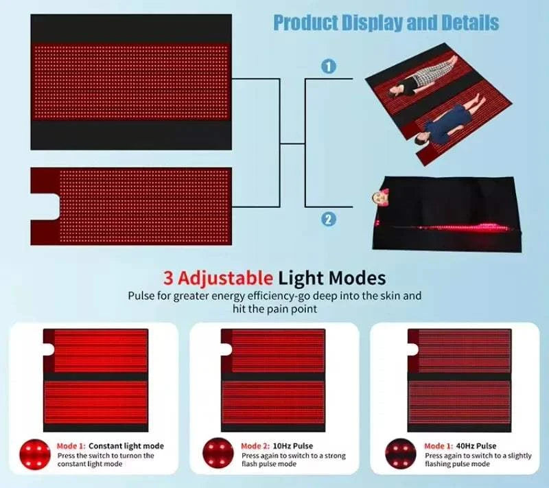 Factory Sales Low Price Full Body Pain Relief Sleeping Bag Near Far Infrared Therapy Red Light Therapy Bed 180x80cm