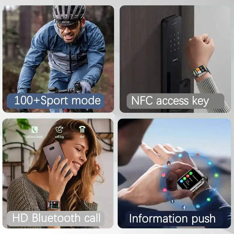 2025 New Nursing Level Health Airbag SmartWatch Men Uric Acid Blood Pressure Sport Watches IP68 Waterproof Smart Watches For Men