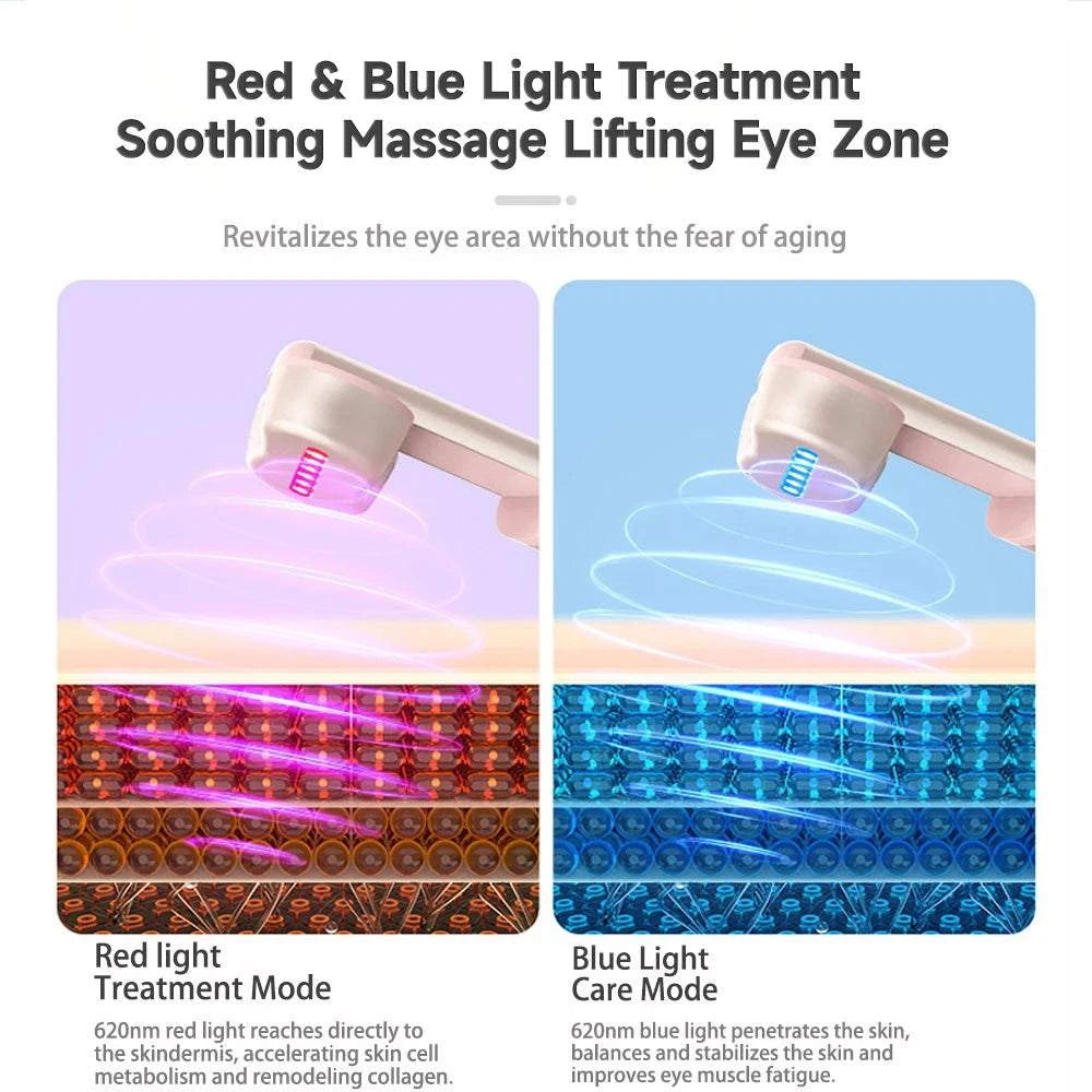 Eye Massager EMS Microcurrent Face Lifting Device Red Light Facial Wand Eye Neck Massager Skin Tightening Anti Wrinkle Skin Care