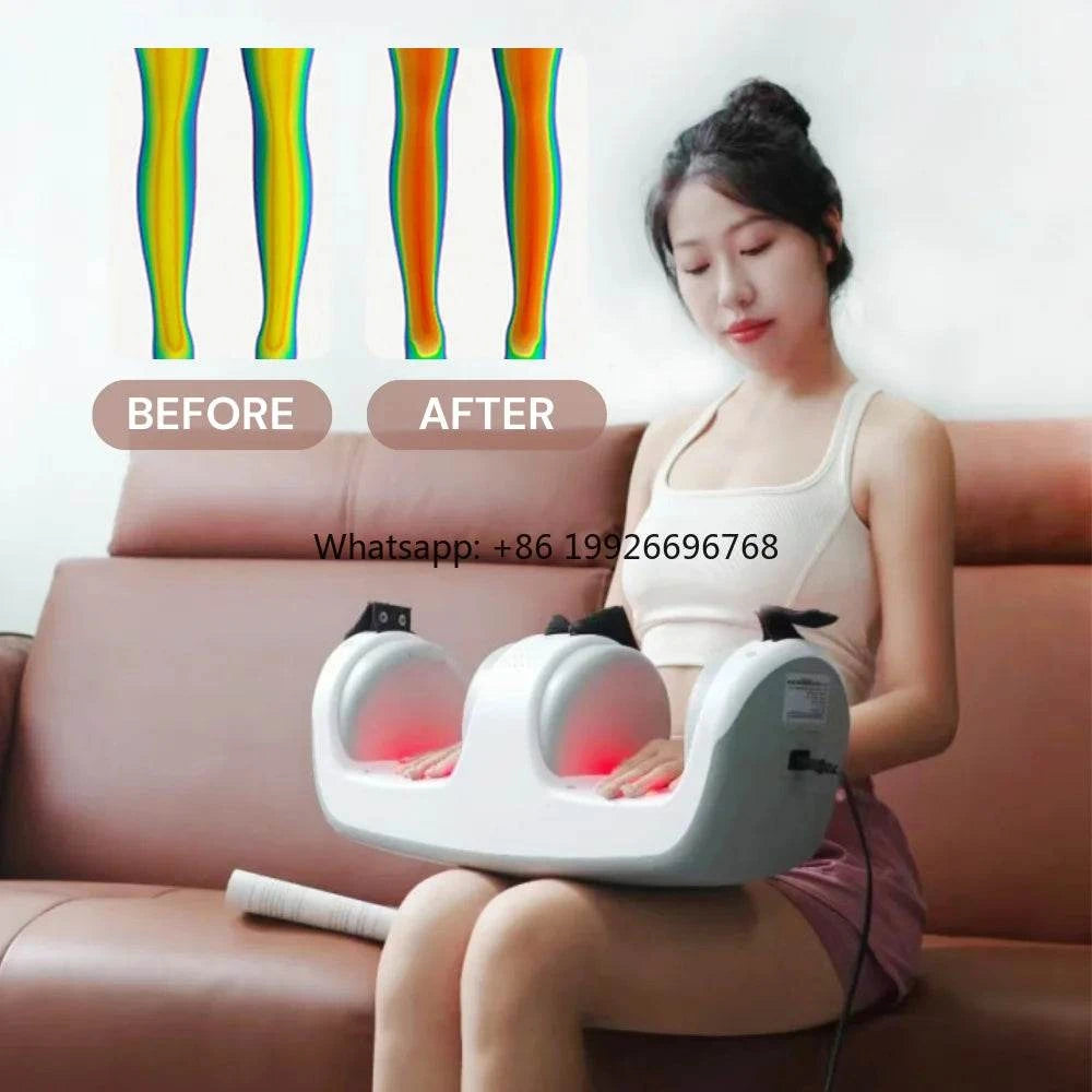 Best Price Pain Relief Joint Massage Machine Blue and Red Light Therapy Physiotherapy Hot Compress Knee Massager With Heat Whole