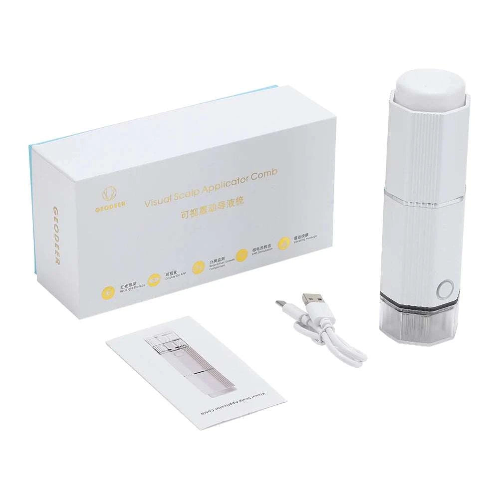 Smart Phone Visual Scalp Applicator Liquid Comb EMS Red Light Therapy Hair Growth Oil Applicator Massage Comb Wireless Scalp Hair Analyzer
