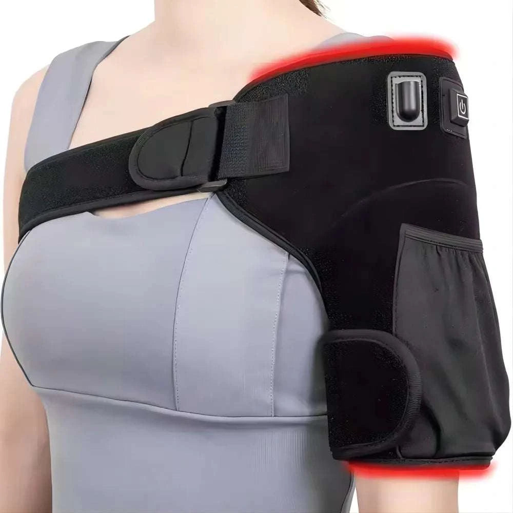 Red Light Therapy Shoulder Brace, 660&850nm Infrared Wrap Therapy with Pulse device for Improve Joint Muscle Shoulder Pain Relief