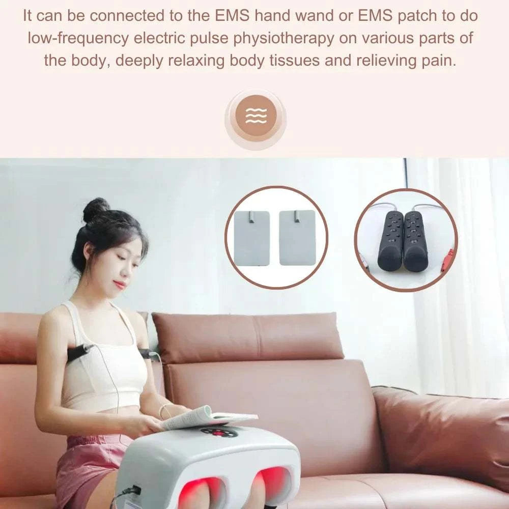 Best Price Pain Relief Joint Massage Machine Blue and Red Light Therapy Physiotherapy Hot Compress Knee Massager With Heat Whole