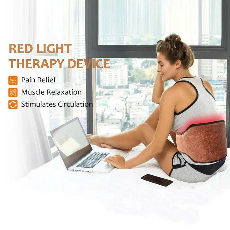 PEMF Magnetic Massage Waist Belt Red Light Therapy Back Abdominal Belt Body Shaping Relieves Back Pain Warm Stomach Dysmenorrhea