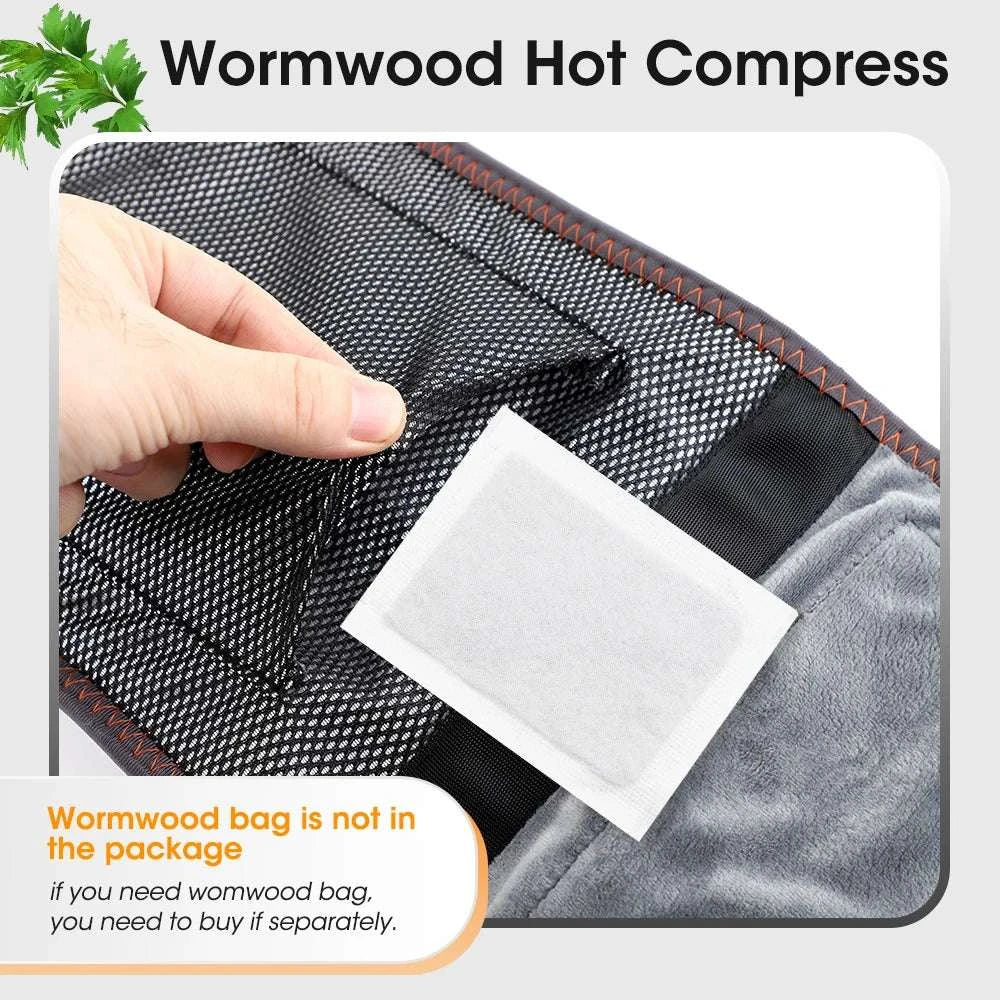 Electric Infrared Heating Waist Massage Belt Lumbar Support Brace Vibration Red Light Therapy Back Massager Pad With Extend Belt