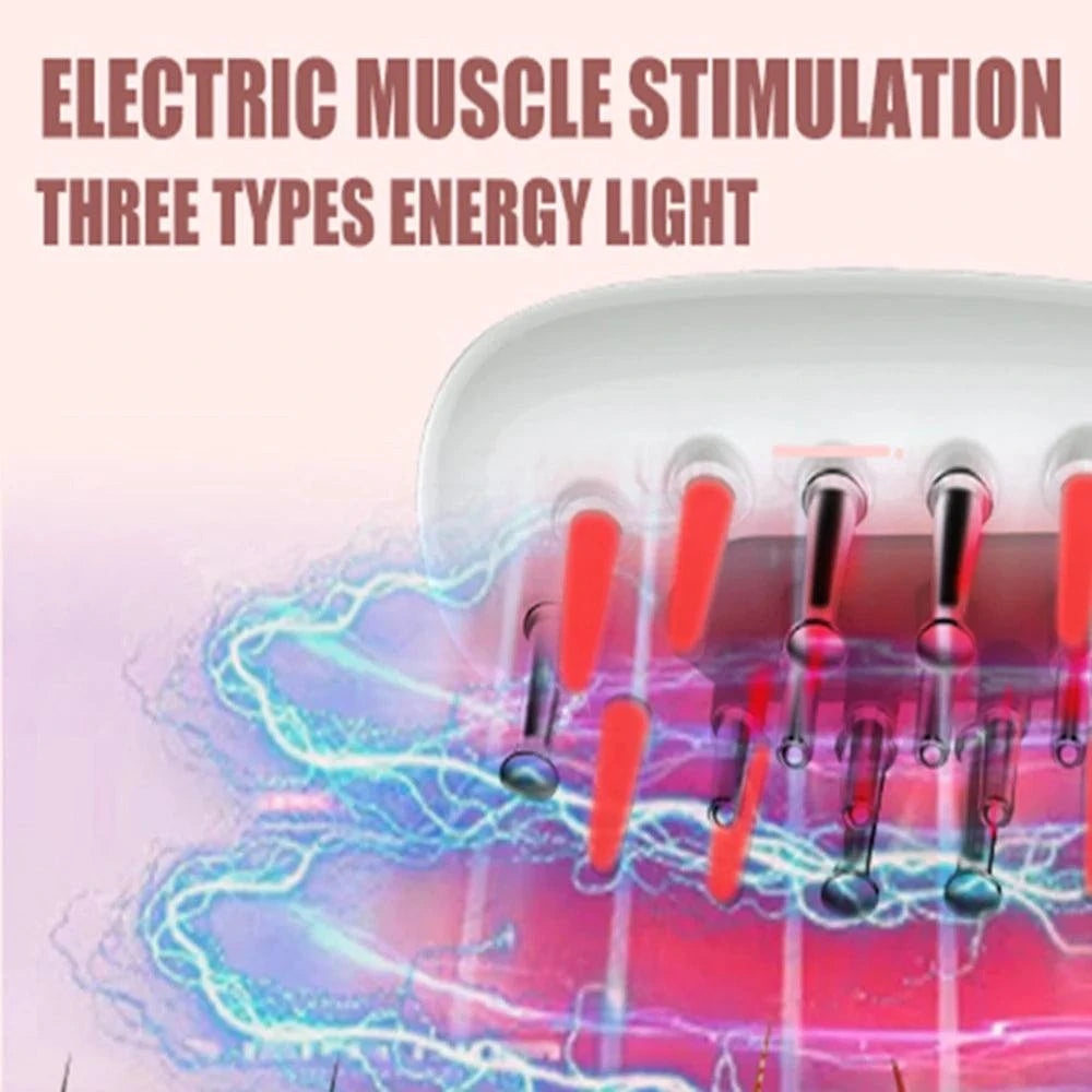 Electric Scalp Massage Comb Red Blue Light Therapy Hair Growth EMS Vibration Massage Brush Liquid Oil Applicator Anti Hair Loss