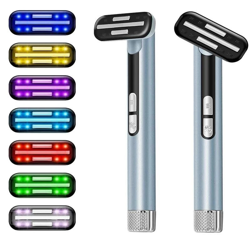 7 Colors Red Light Facial Wand EMS Microcurrent Face Lifting Device Eye Neck Massager Skin Tightening Skin Care Beauty Tool