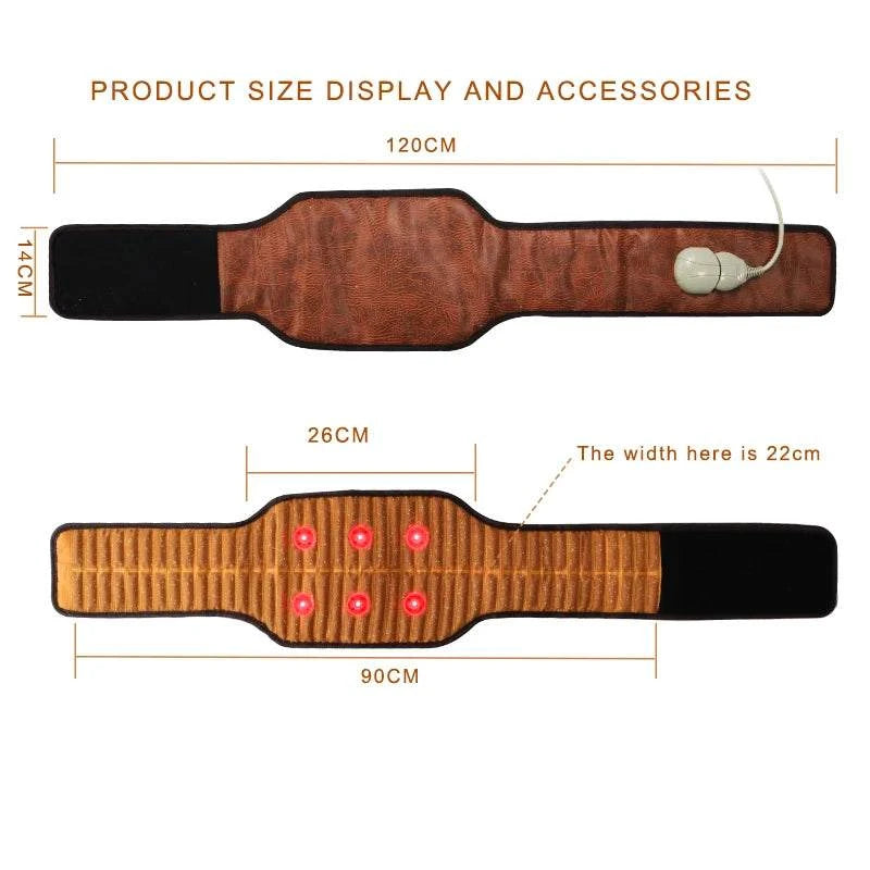 PEMF Magnetic Massage Waist Belt Red Light Therapy Back Abdominal Belt Body Shaping Relieves Back Pain Warm Stomach Dysmenorrhea